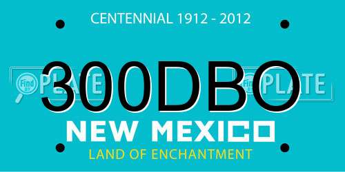 300DBO New Mexico License Plate