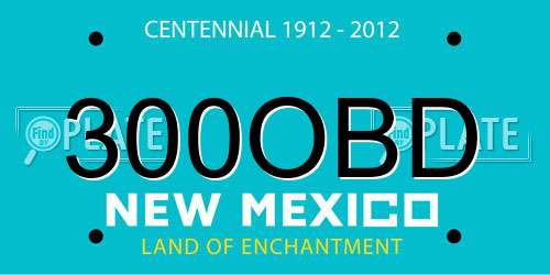 300OBD New Mexico License Plate