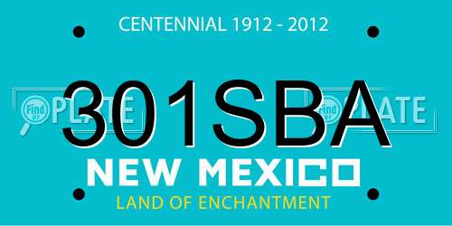 301SBA New Mexico License Plate