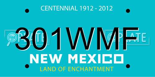 301WMF New Mexico License Plate
