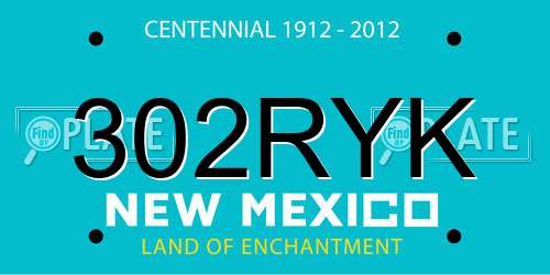 302RYK New Mexico License Plate