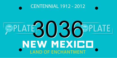 3036 New Mexico License Plate