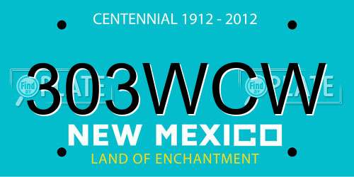 303WCW New Mexico License Plate