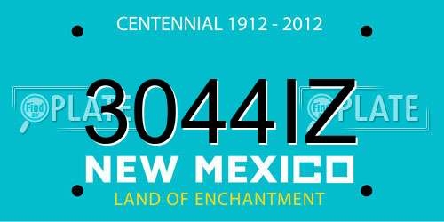 3044IZ New Mexico License Plate