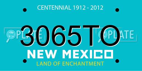 3065TO New Mexico License Plate