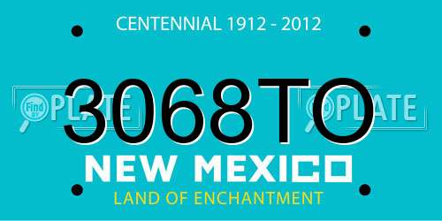 3068TO New Mexico License Plate