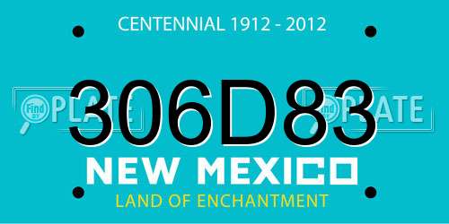 306D83 New Mexico License Plate