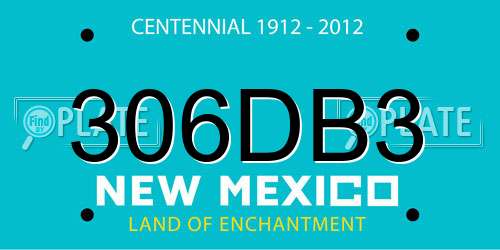 306DB3 New Mexico License Plate