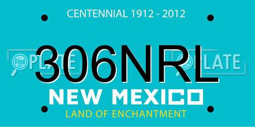 306NRL New Mexico License Plate
