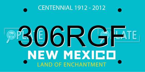306RGF New Mexico License Plate