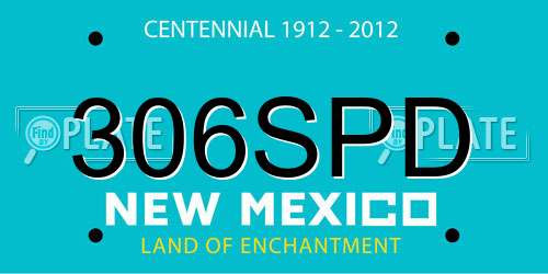 306SPD New Mexico License Plate