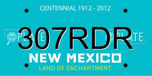307RDR New Mexico License Plate