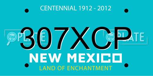 307XCP New Mexico License Plate