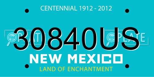 30840US New Mexico License Plate