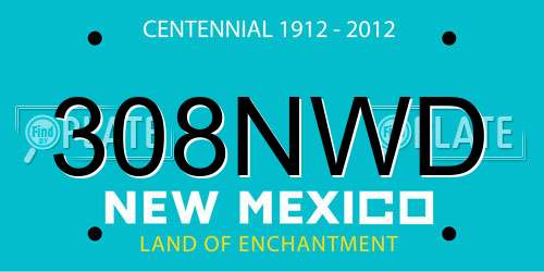 308NWD New Mexico License Plate