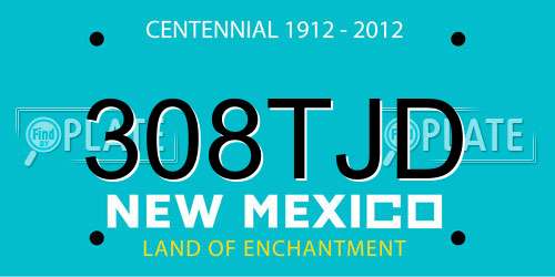 308TJD New Mexico License Plate