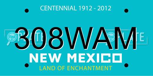 308WAM New Mexico License Plate