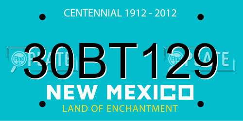 30BT129 New Mexico License Plate