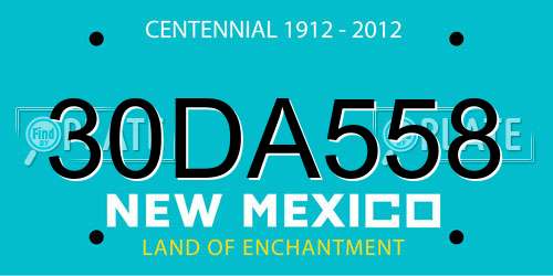 30DA558 New Mexico License Plate