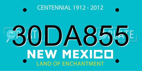 30DA855 New Mexico License Plate