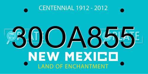 30OA855 New Mexico License Plate