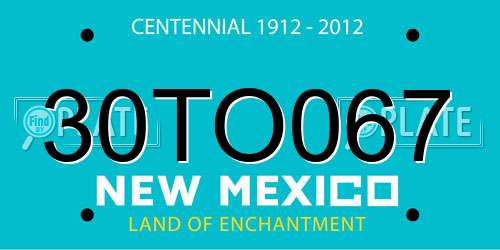 30TO067 New Mexico License Plate