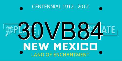 30VB84 New Mexico License Plate