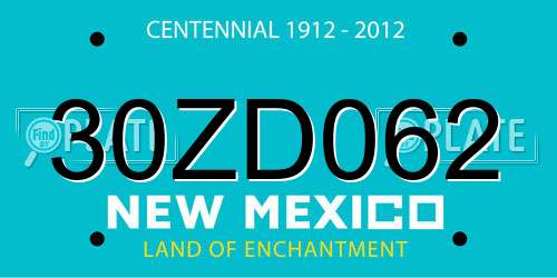 30ZD062 New Mexico License Plate