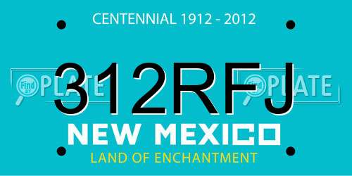 312RFJ New Mexico License Plate