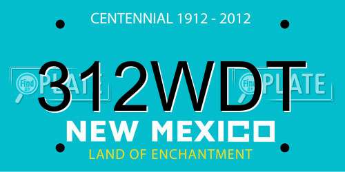 312WDT New Mexico License Plate