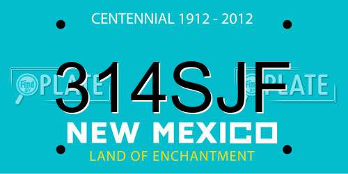 314SJF New Mexico License Plate