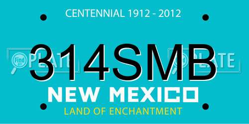 314SMB New Mexico License Plate