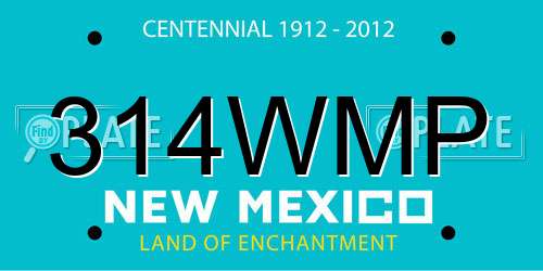 314WMP New Mexico License Plate