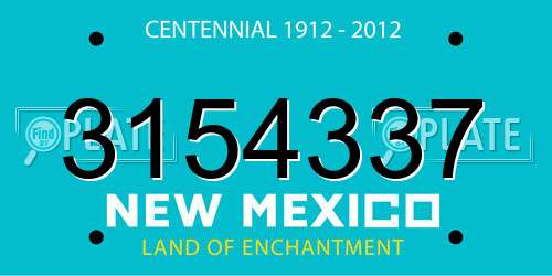 3154337 New Mexico License Plate