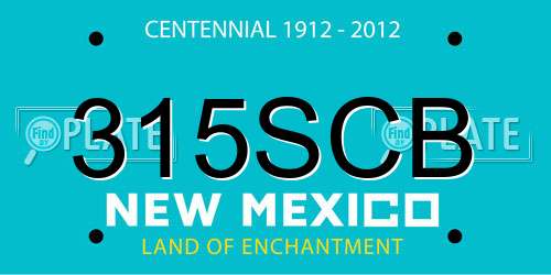315SCB New Mexico License Plate