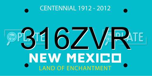 316ZVR New Mexico License Plate