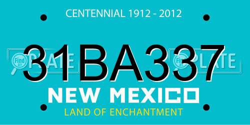 31BA337 New Mexico License Plate
