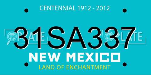 31SA337 New Mexico License Plate