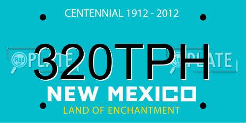 320TPH New Mexico License Plate