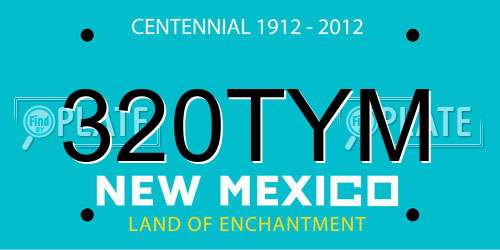 320TYM New Mexico License Plate
