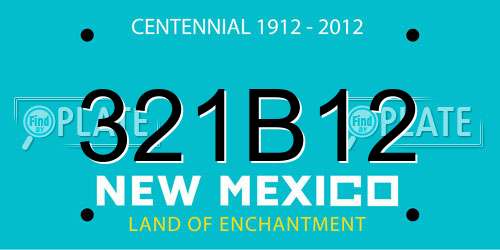 321B12 New Mexico License Plate