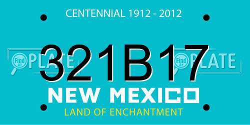 321B17 New Mexico License Plate