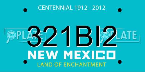 321BI2 New Mexico License Plate