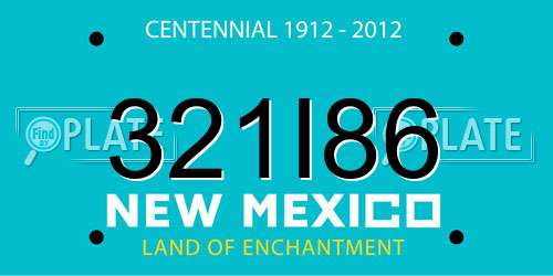 321I86 New Mexico License Plate