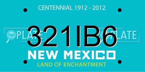 321IB6 New Mexico License Plate