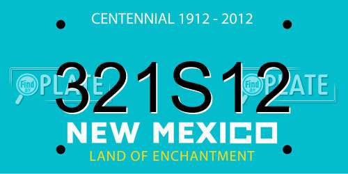 321S12 New Mexico License Plate