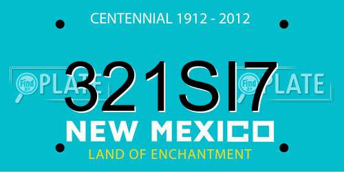 321SI7 New Mexico License Plate