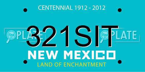 321SIT New Mexico License Plate