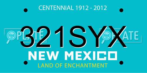 321SYX New Mexico License Plate