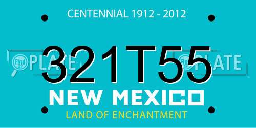 321T55 New Mexico License Plate